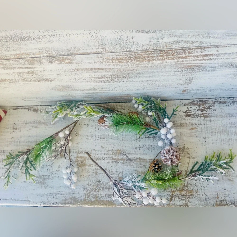 *Flocked Berry Pine Garland